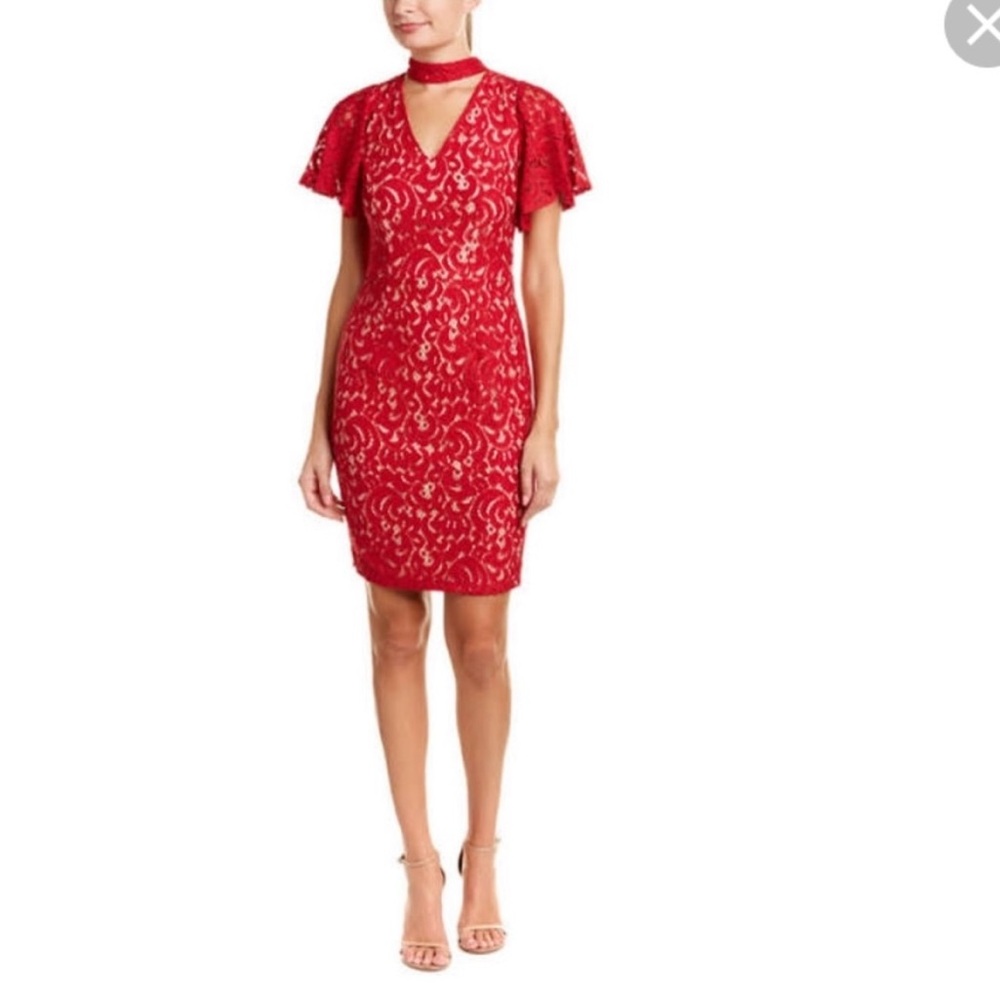 Alexia Admor Lace Mini Red Dress size S